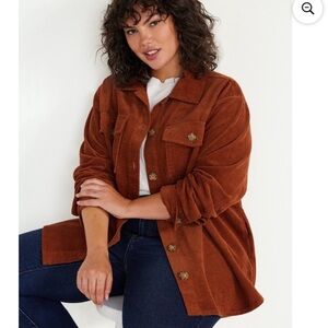Time & Tru Rust orange corduroy Shacket size XL 16-18